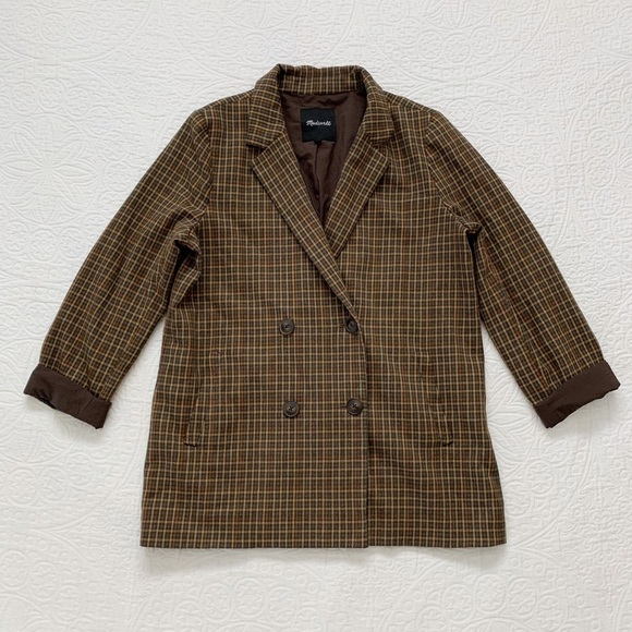 Madewell Caldwell Double-Breasted Blazer in‎ Mandell Plaid - Picture 3 of 12